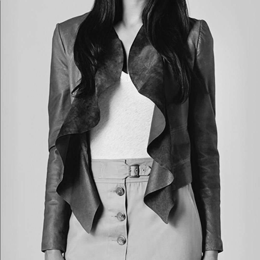 BB Dakota Leather Jacket w/Ruffles